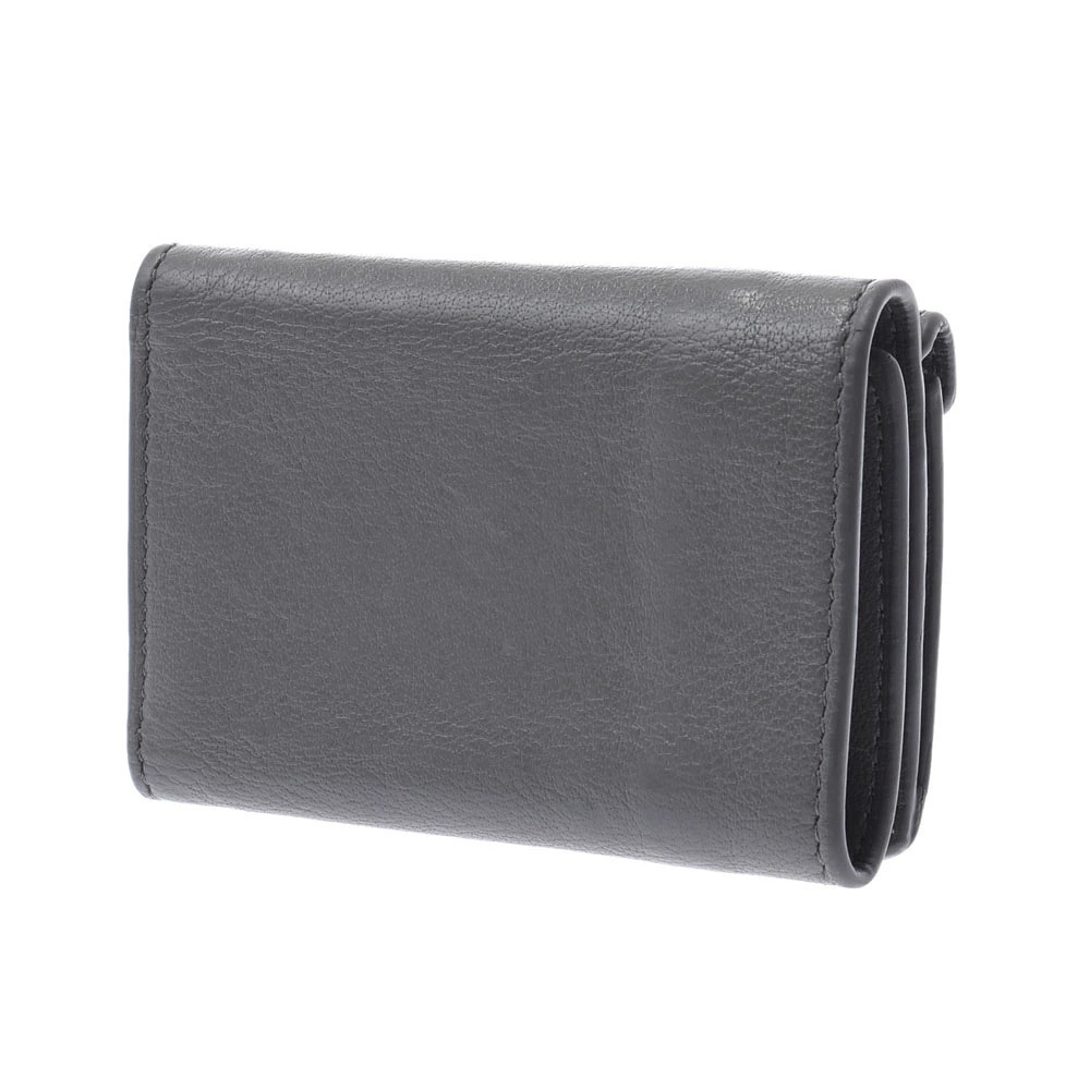 Balenciaga Gray Paper Tri Wallet Leather fold